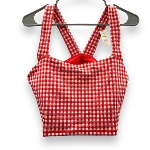 Aerie Red and White Gingham Tank Top